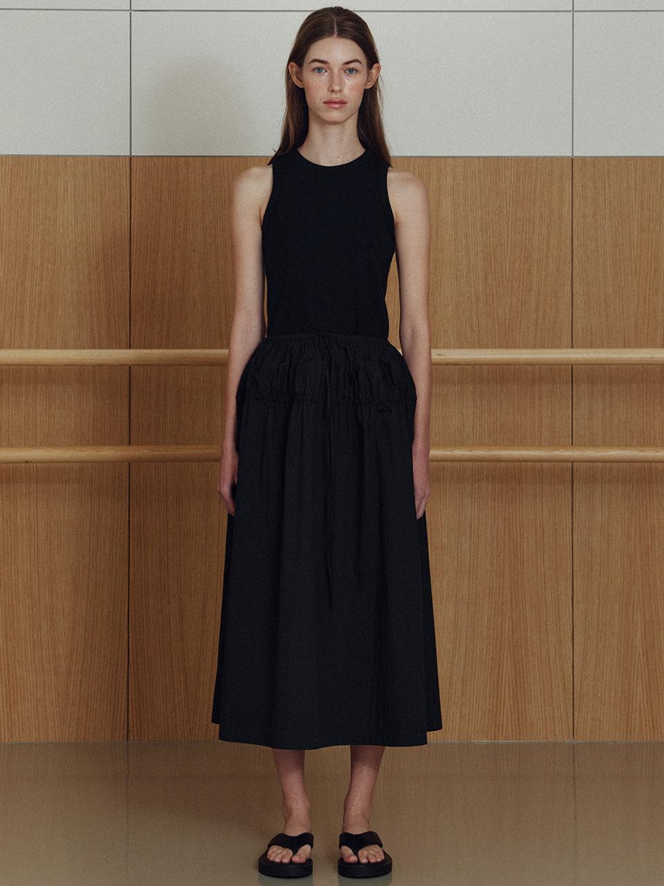 jersey contrast tiered ops (black)