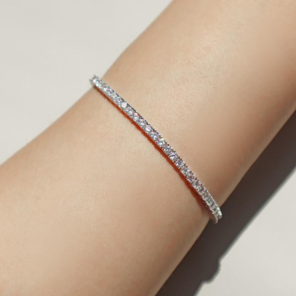 라운드 2.5mm 테니스 큐빅팔찌 클래식 팔찌