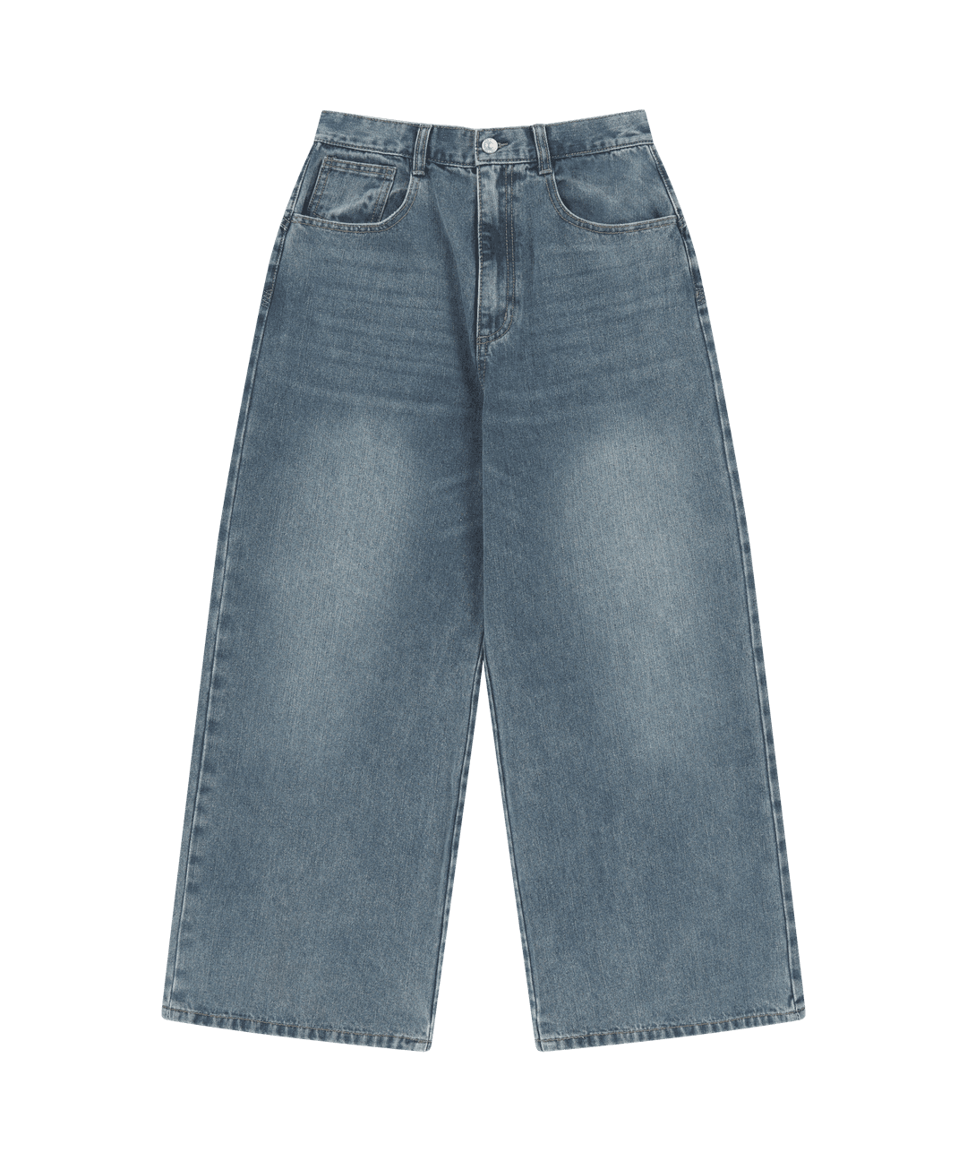 W STITCH DENIM PANTS BLUE