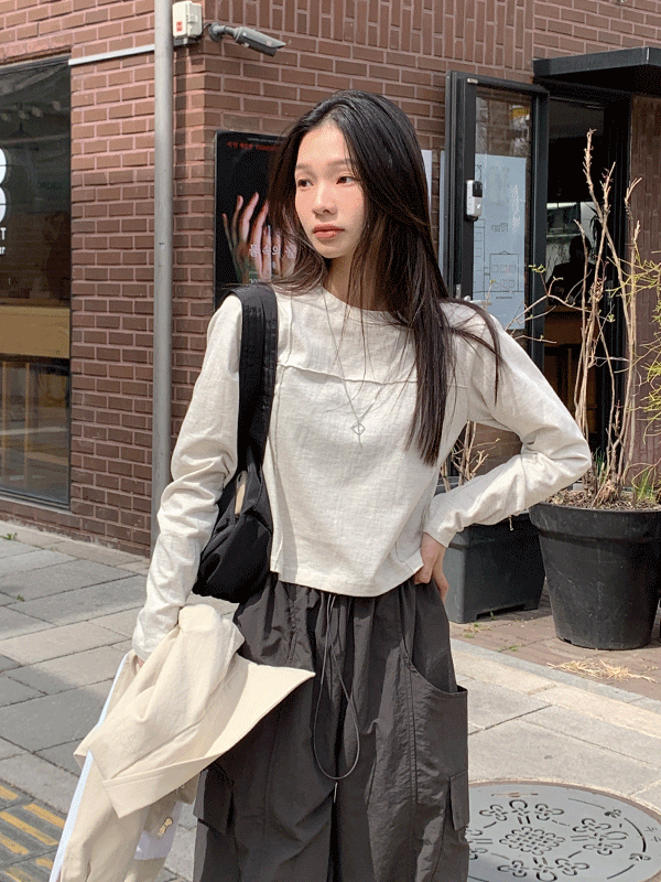 오트 크롭 티셔츠