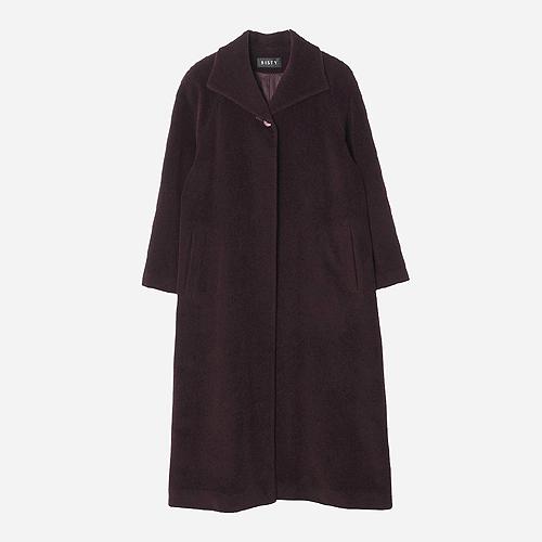 JPN버건디 캐시미어 원버튼코트