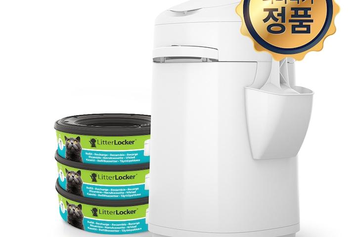[10%쿠폰]리터락커 플러스 고양이 배변 휴지통 본품 SET