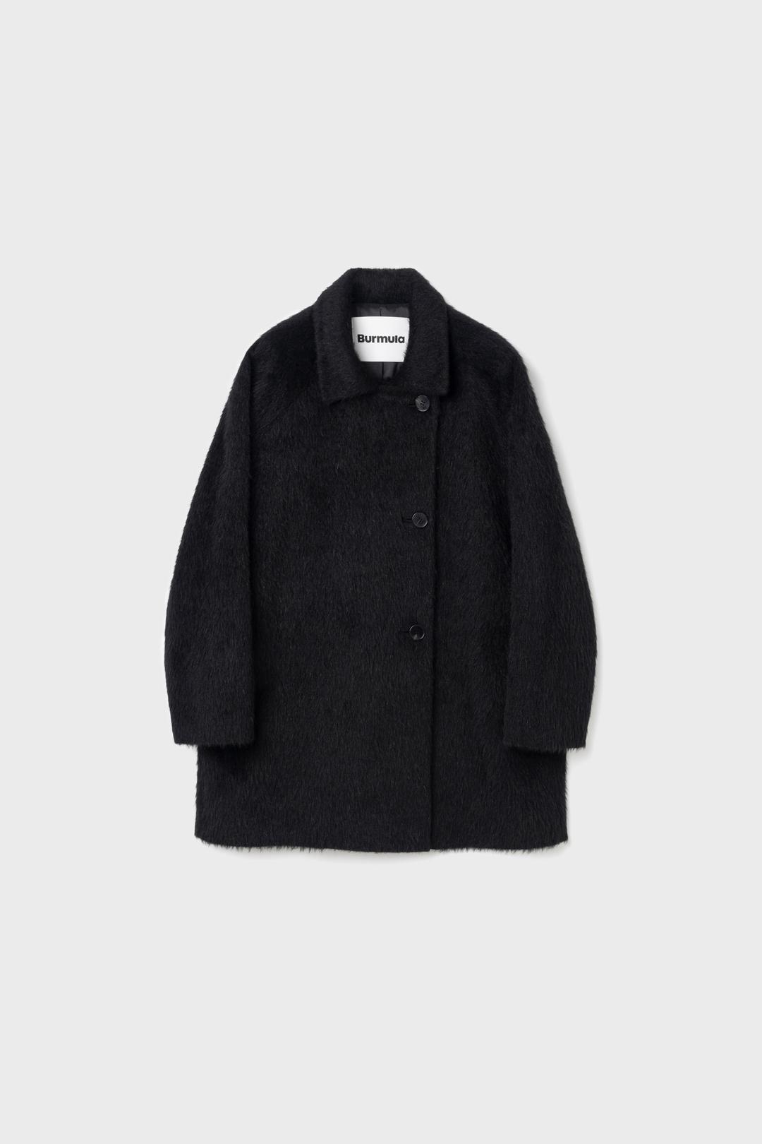 MOHAIR HALF COAT (BLACK)