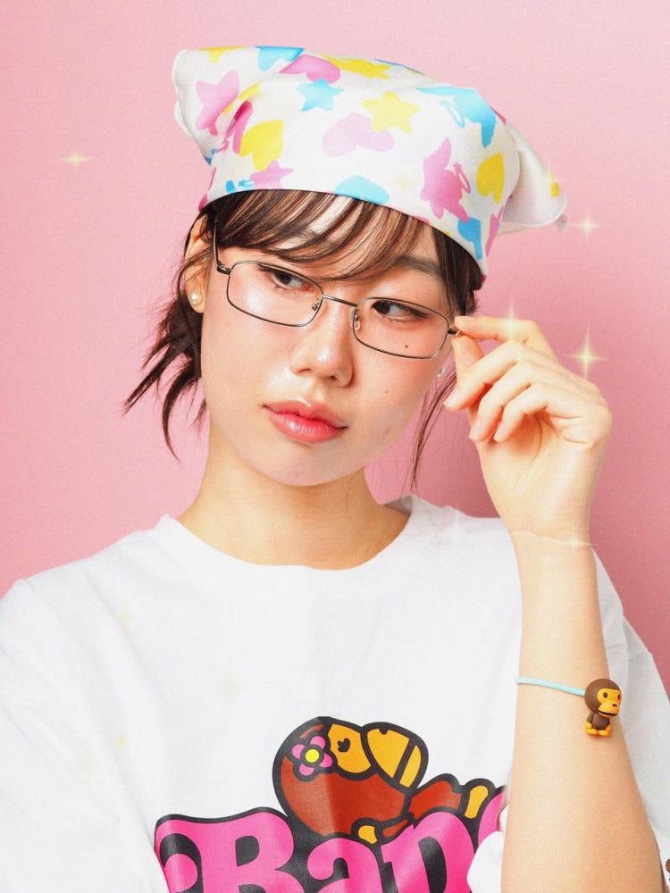 엔젤 페어리 카모 실크 패브릭 반다나 스카프