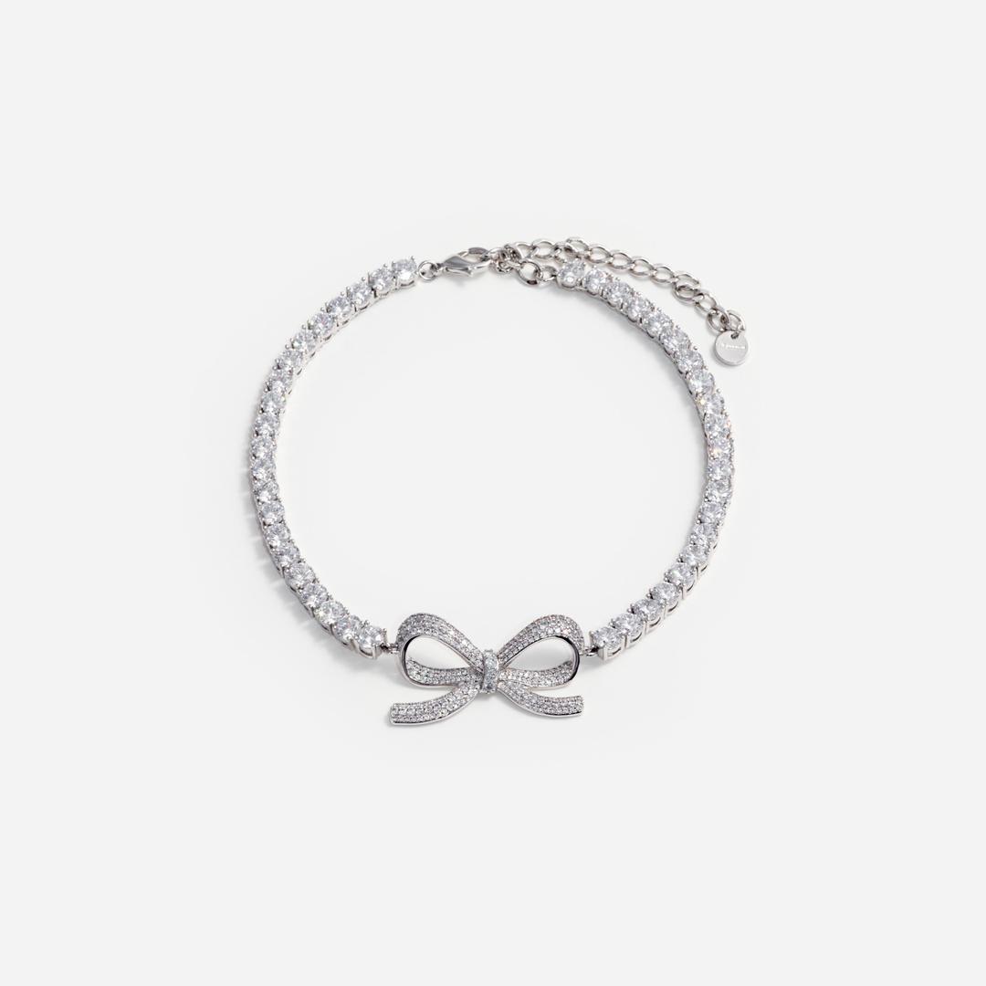 Diamante Bow Tennis Choker - One Size