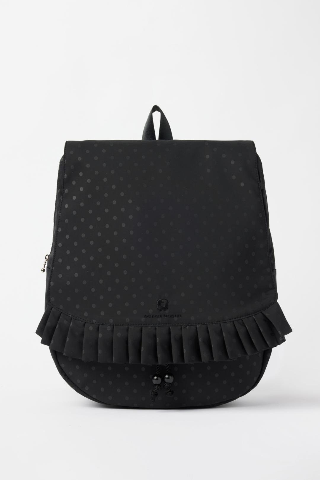 Dot  pleats  backpack large_Black