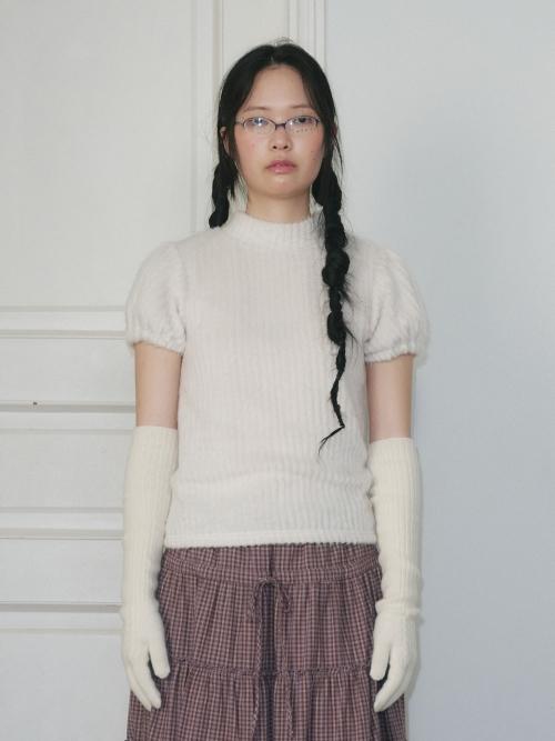 PLUFFY PUFF SLEEVE TOP, CREAM
