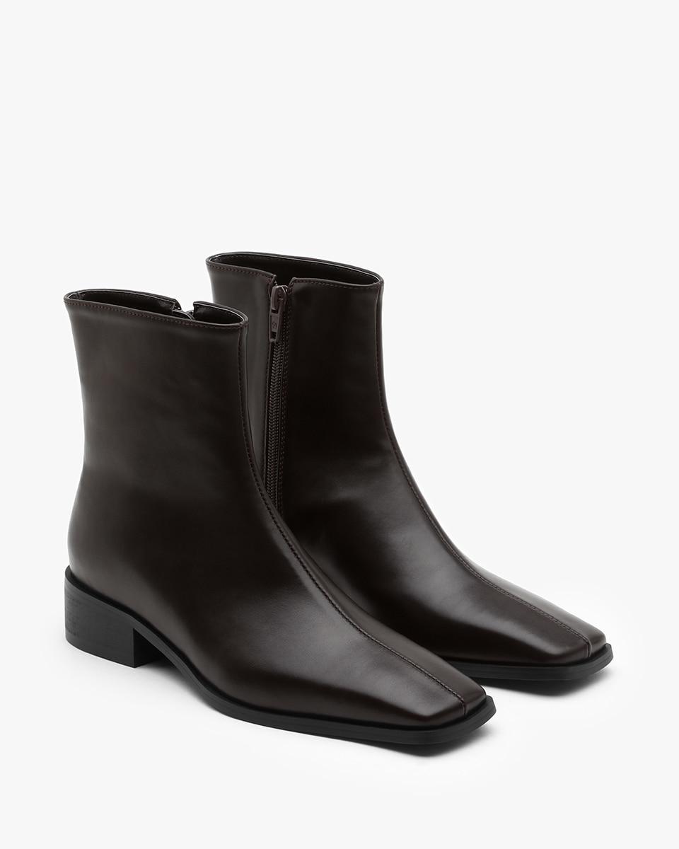 HAUN Square Ankle Boots_Brown