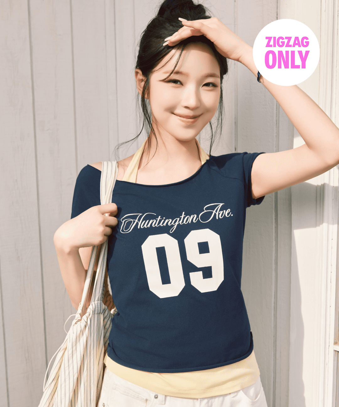 스파오 [백지헌 PICK💖] 넘버링 오프숄더 반팔티_SPRPG37GY0