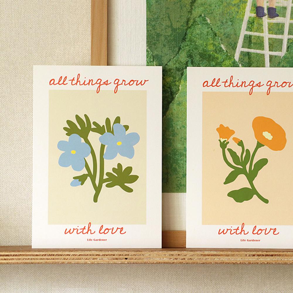 꽃그림 인테리어 미니 포스터 4종 세트