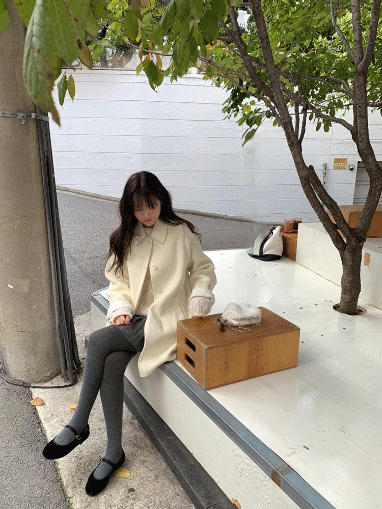 [🐑울100%/러블리] 레이스 하프 핸드메이드 코트