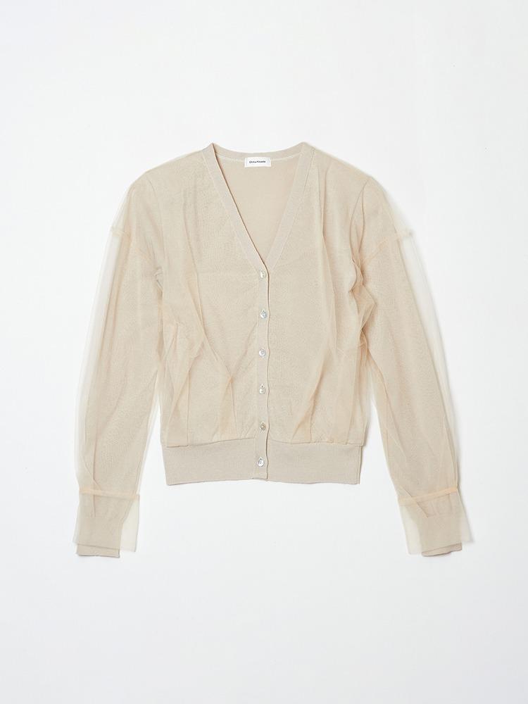 치카 키사다 베이지 니트 가디건 CK-25082