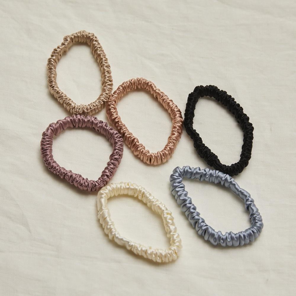 프리미엄 멀버리 실크 100% 스크런치 곱창머리끈 S (6colors)