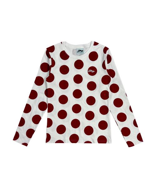 도트 패턴 롱슬리브 (화이트/레드)