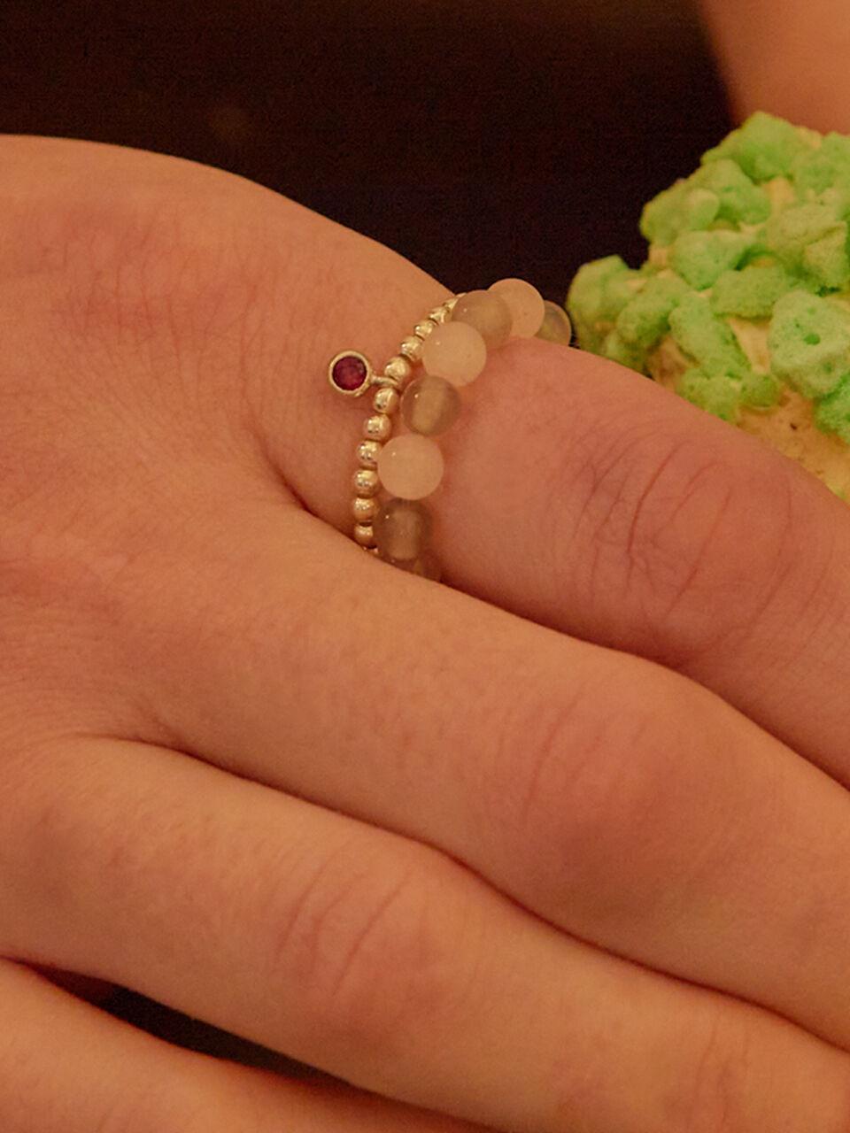 원석 실버 링 세트 (2COL)