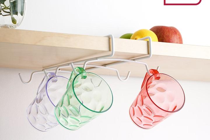 메탈텍스 타짜 선반밑 컵걸이 화이트