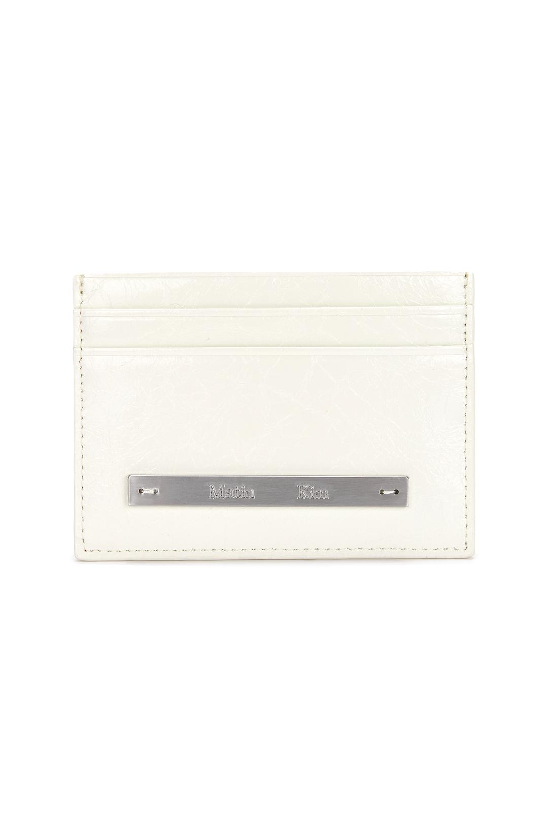 GLOSSY CARD WALLET IN IVORY