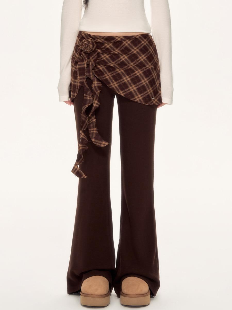 Weekendhub Rosette Wrap Layered Flare Pants