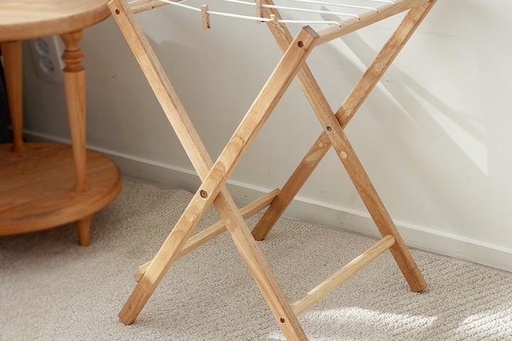 우드 미니 빨래건조대 접이식 아기옷 수건 보조건조대