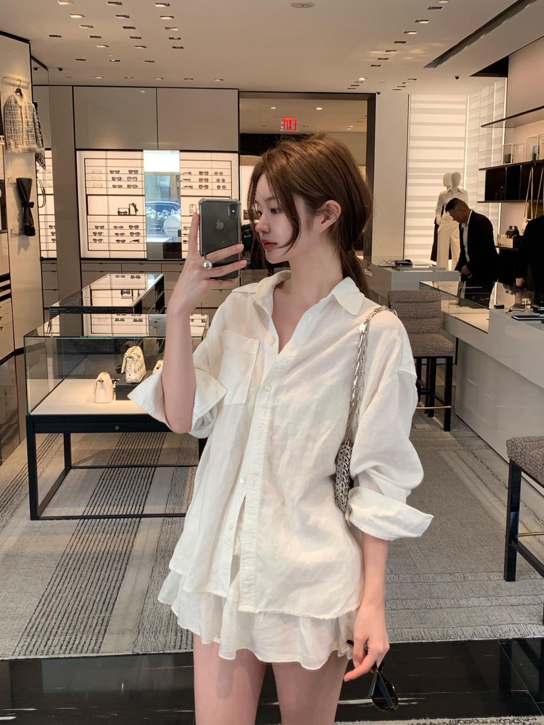 인어로브 베지터블 모브 린넨 셔츠 (1color) 여름남방 루즈핏 오버핏 셔츠