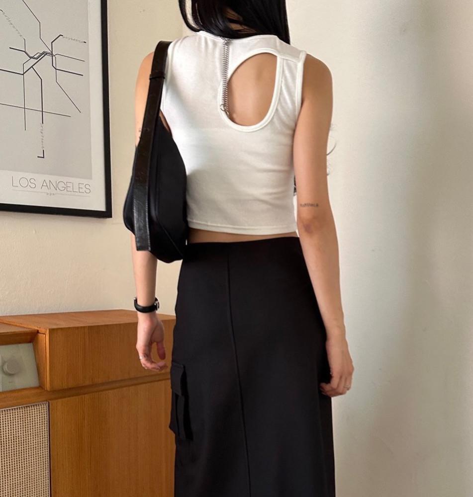 백 홀 나시 티셔츠 ( 3 colors )