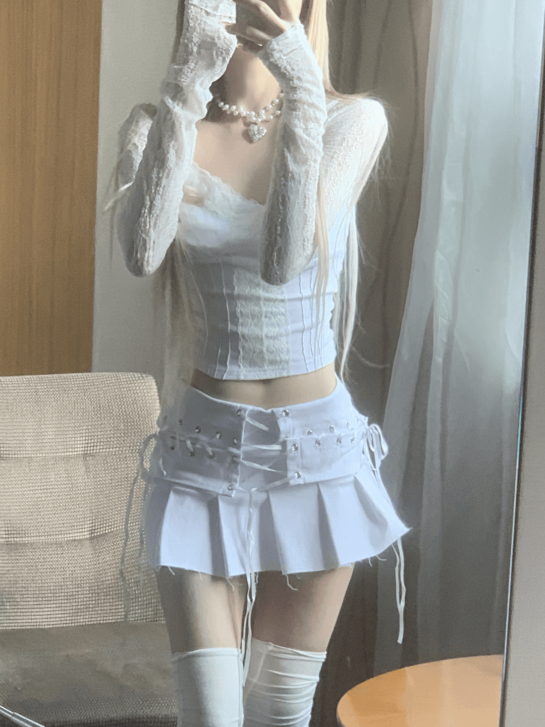jandaru lace bolero cardigan (white)