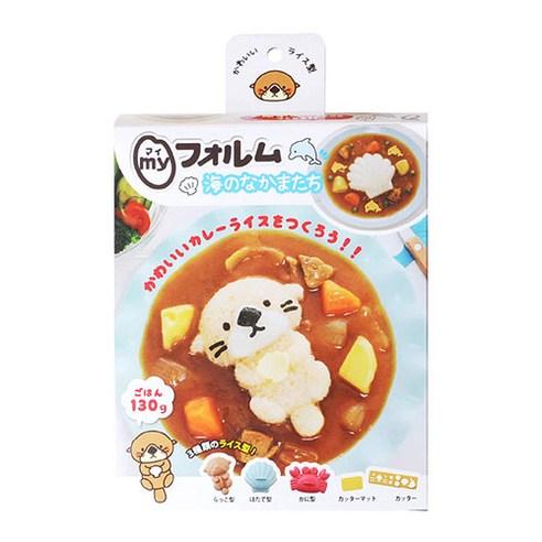 아네스트 귀여운 데코 카레라이스 몰드 바다세트 (해달/꽃게/가리비/모양커터1개입), 1개