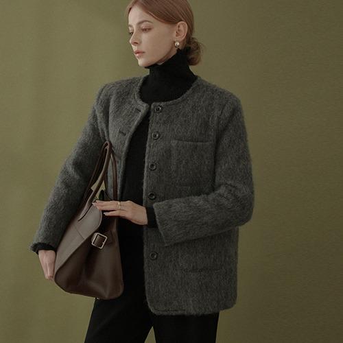 BJ30990 울 모헤어 하프코트