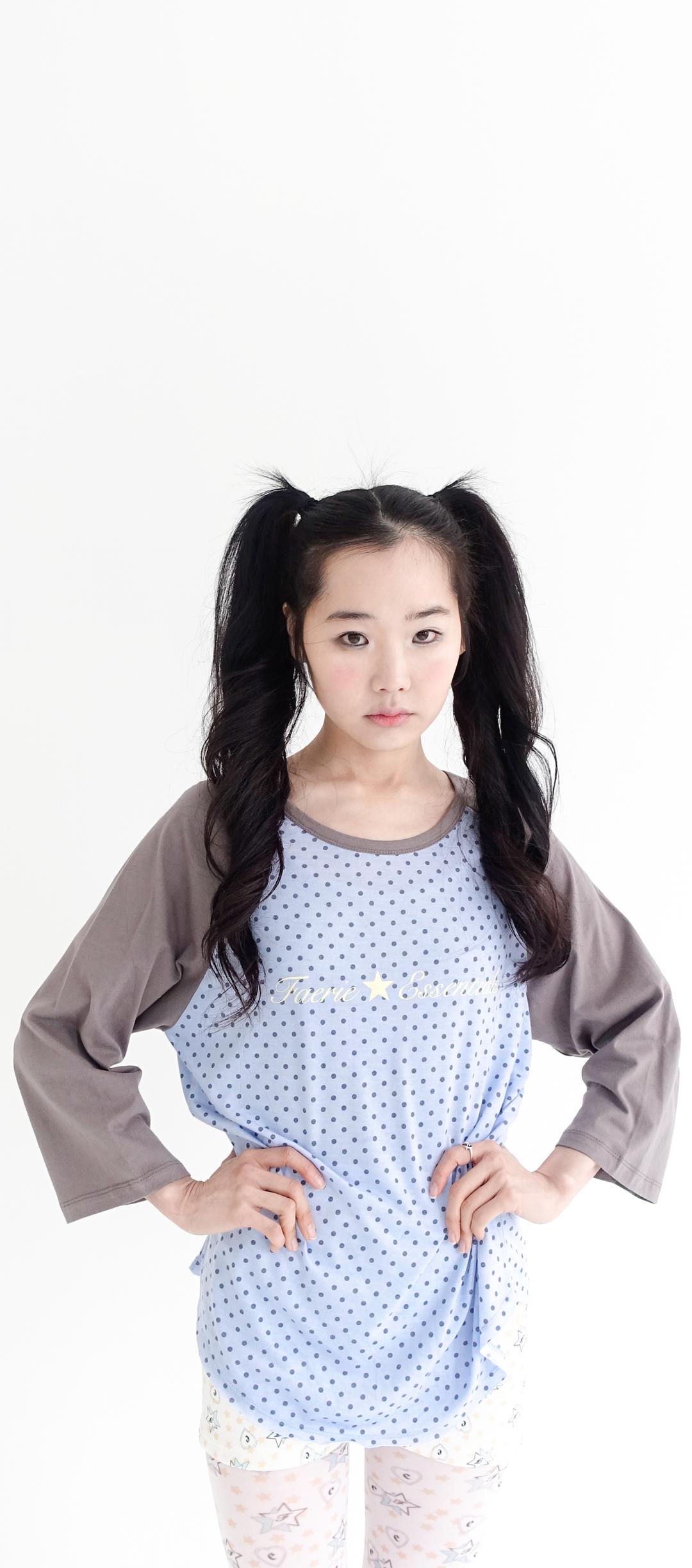 6차★[F.E.E.S] dot raglan sleeve top (blue)