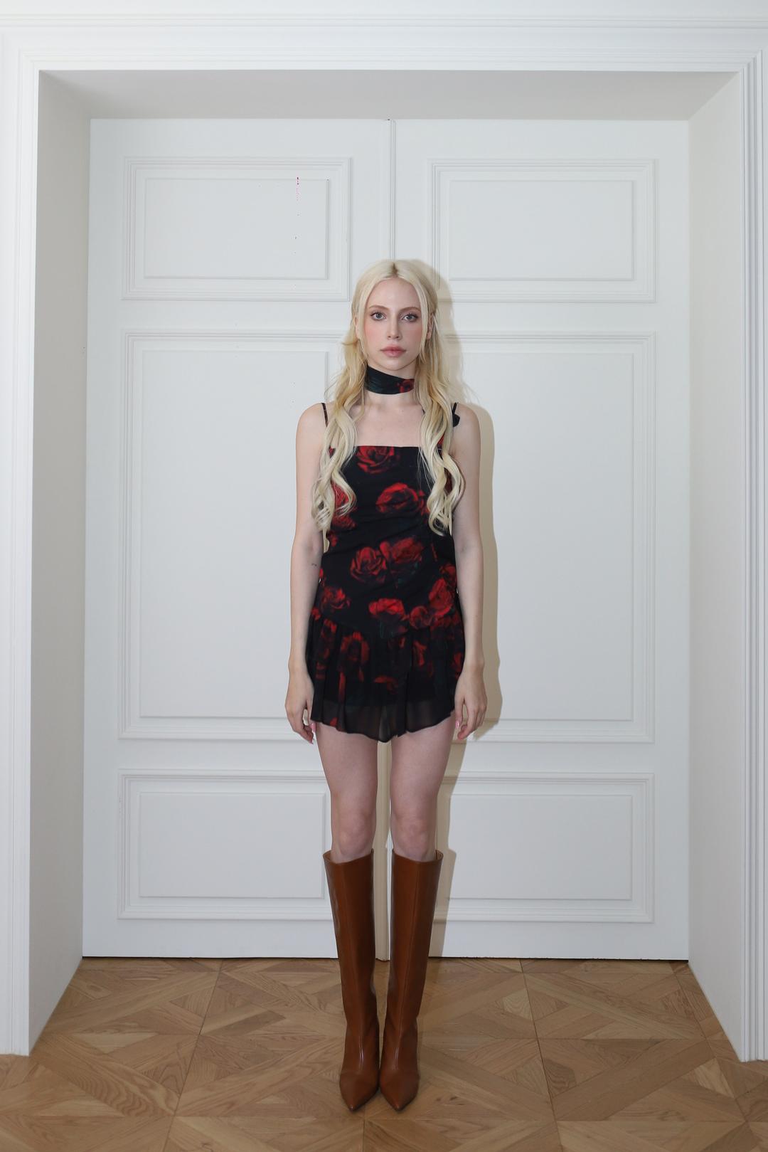 [1/13예약배송]ROSE SKIRT-RED