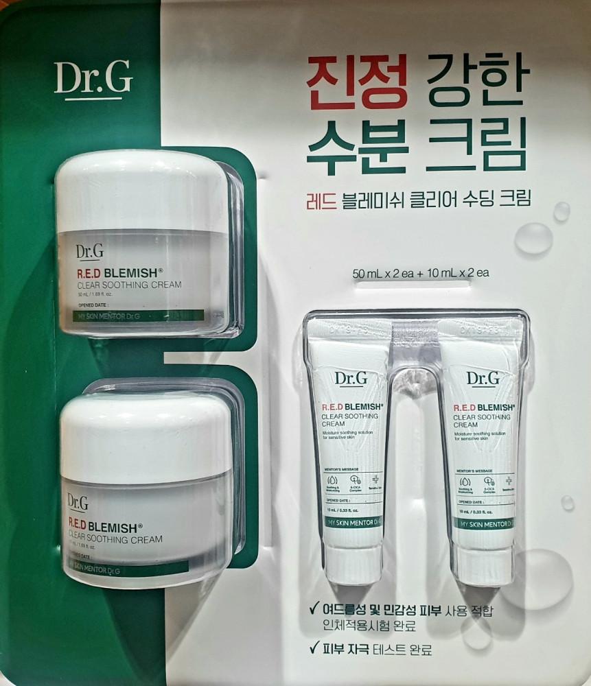 Dr.G 레드 블레미쉬 클리어 수딩크림 50ml 2개 10ml 2개 닥터지 민감 트러블