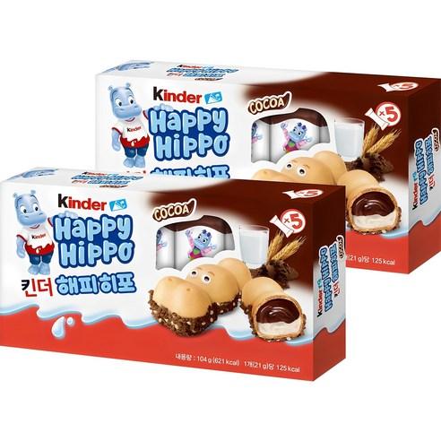 킨더 해피히포 T5 초콜릿, 104g, 2개 - 초코바/스니커즈 | 쿠팡