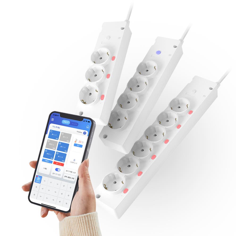 라맥스 IoT 스마트 멀티탭  6구 2M 원격 개별제어 국산 리모컨 콘센트 4000W
