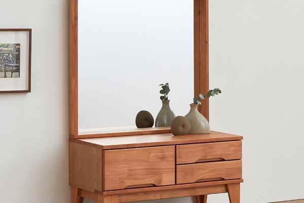 에센스 고무나무원목 좌식화장대 B