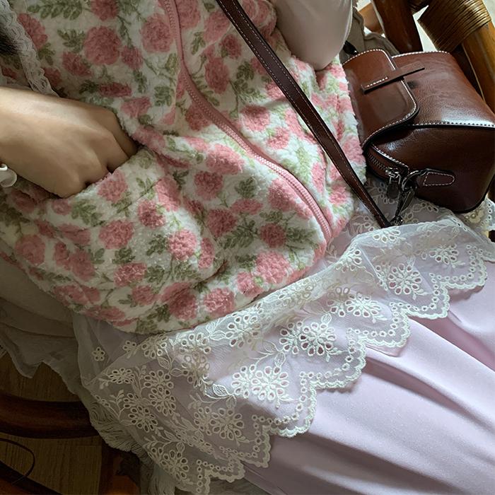 레이스 골지 끈 나시