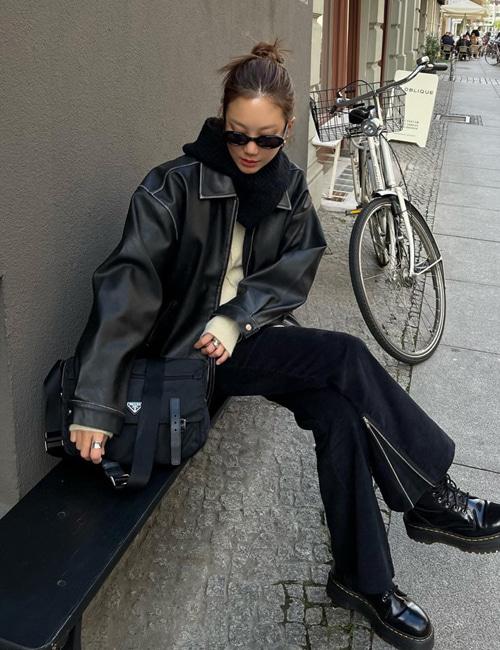 quilted leather jacket