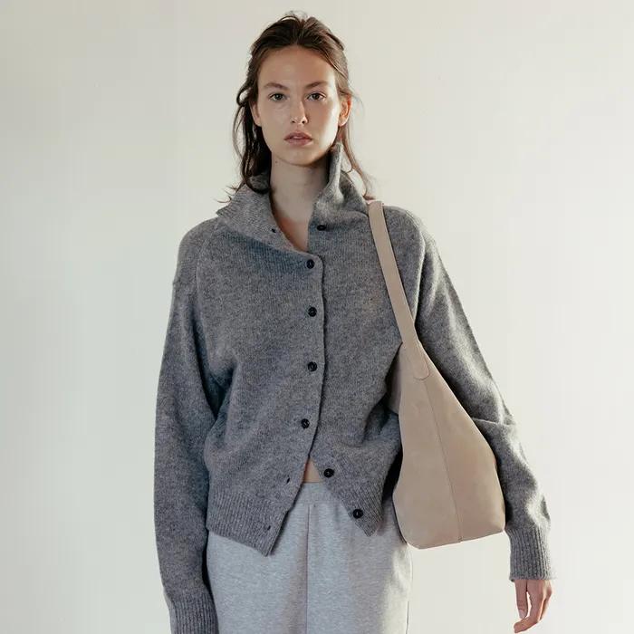 Verona Scotland Wool Cardigan (Gray)