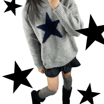 y2k 유니크 스타 니트 [ 1 color ]