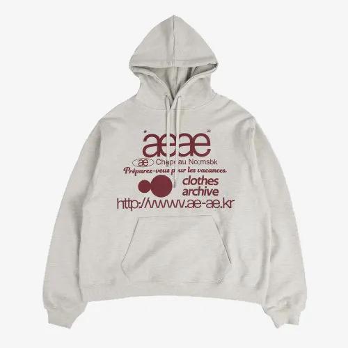 WEB LOGO LOOSED HOODIE - [OATMEAL]