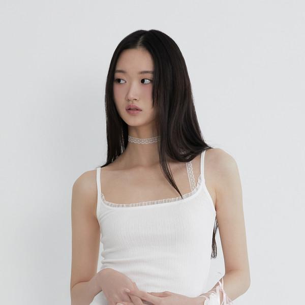 Frill lace Sleeveless (WHITE)