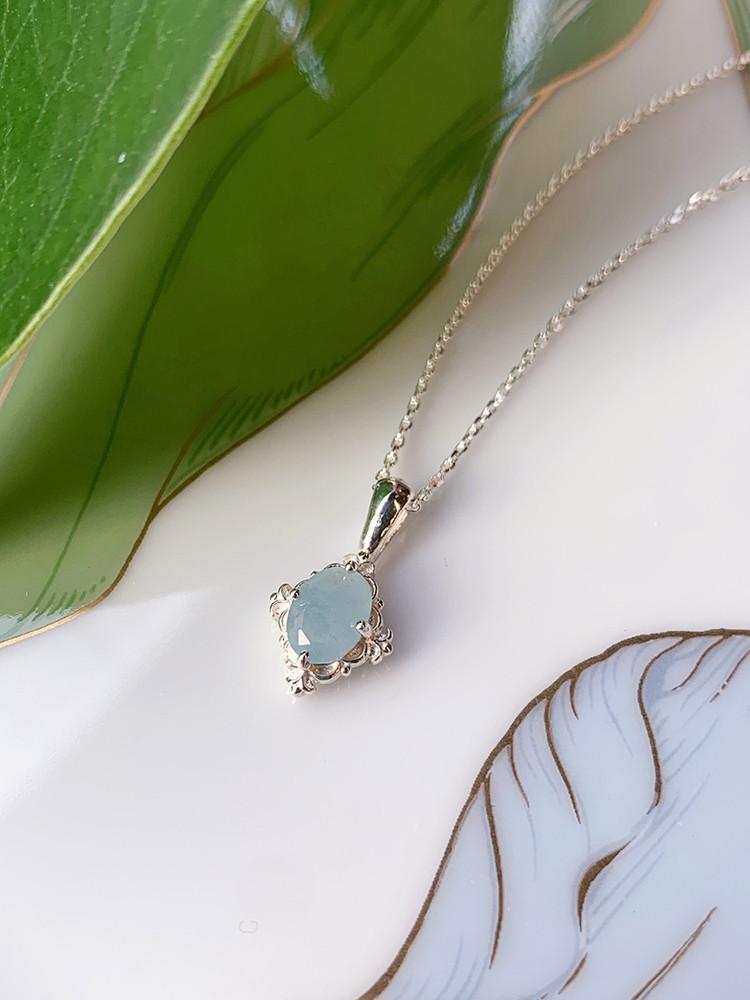 925silver 로제트 아쿠아마린목걸이