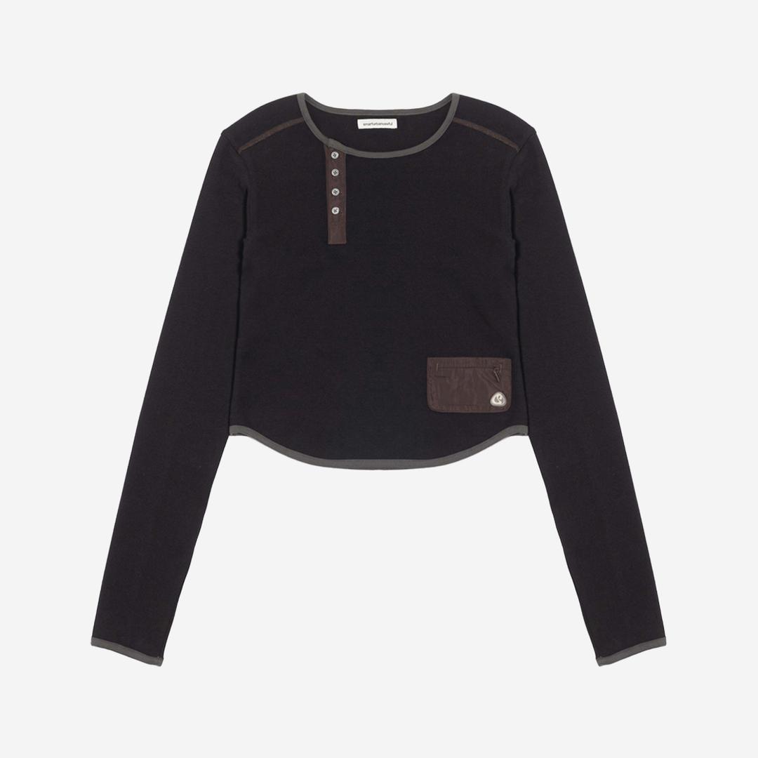 Smarturbanuseful Women Unbalanced Longsleeves Black