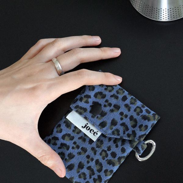 leopard mini wallet / denim blue 레오파드 미니월렛