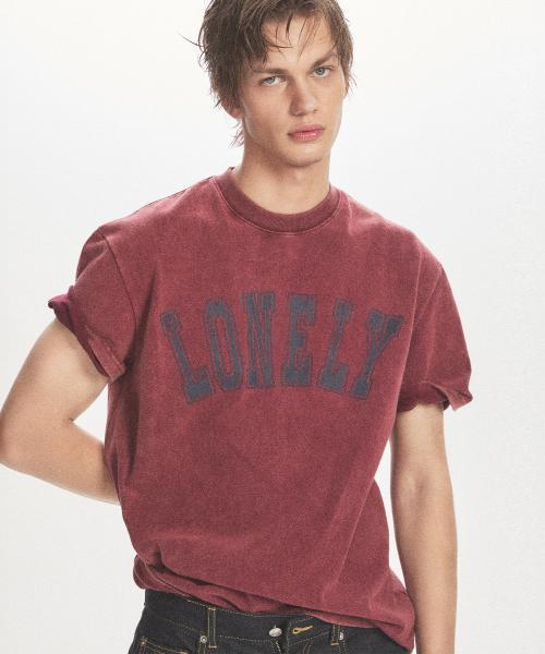 LONELY/LOVELY SALT WASHING SHORT SLEEVE T-SHIRT BURGUNDY