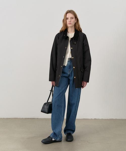 UNISEX WAXED COTTON HUNTING JACKET BLACK_UDTR4C102BK