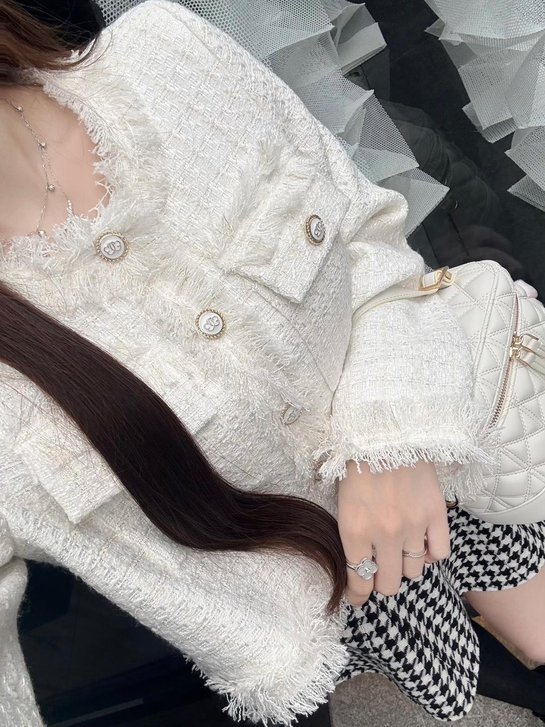 Lumignon original ♥ Papillon tweed fringe jacket 【ホワイト】 | Lumignon powered by BASE