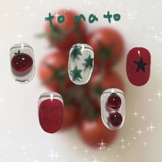 tomatoma 유니크 귀여운 토마토 수제 네일팁