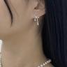 (925silver) Moody ribbon earring  리본귀걸이 /데이트룩 / 실버귀걸이 /은귀걸이