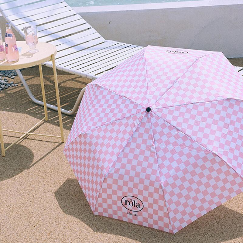 CHECKER BOARD UMBRELLA PINK