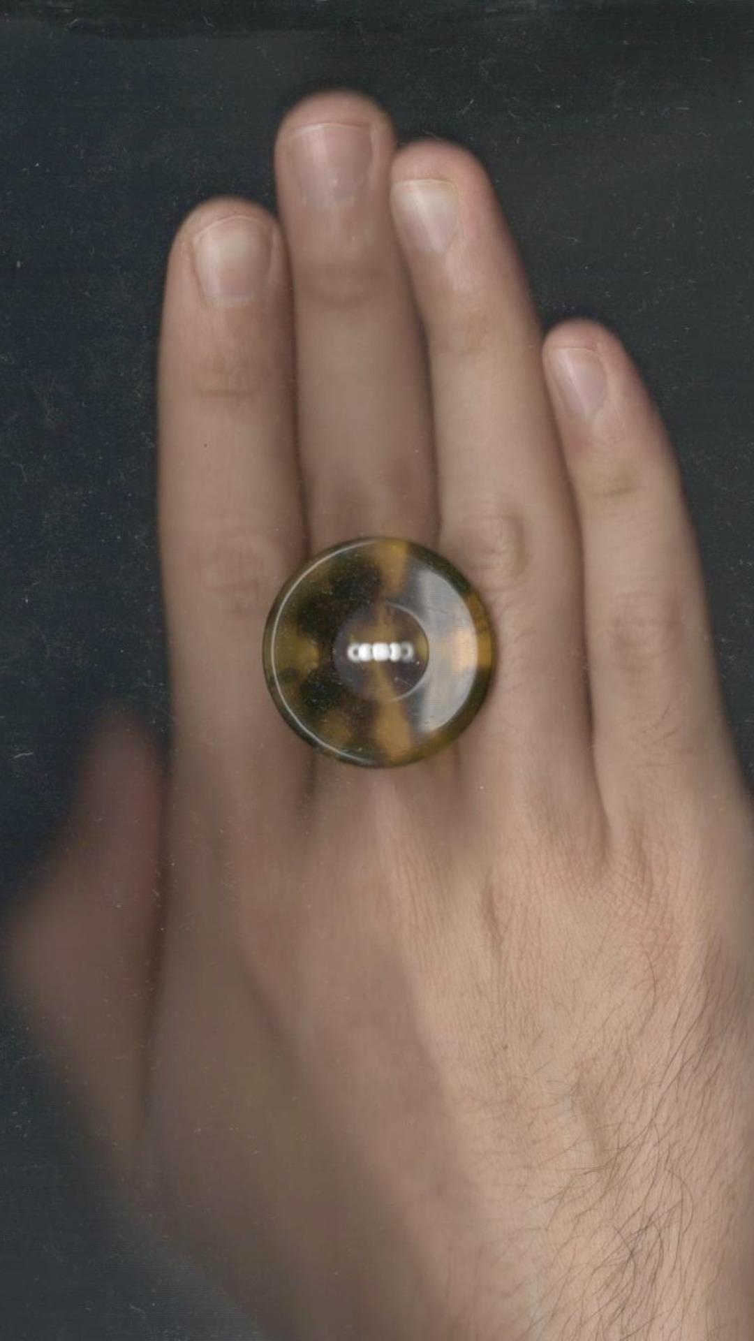 [jewelry.kwak] leopard button ring